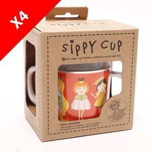 Lot of 4 NEW Ore Princess Sugarbooger 2-Piece Sippy Cups w/Handles A1085